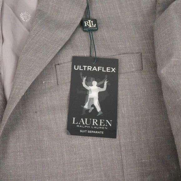 NWT $450 Lauren Ralph Lauren Grey Ultra Flex Suit Separates Blazer Size 40S - Picture 9 of 12